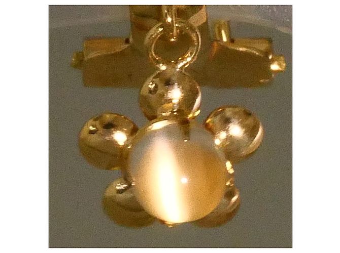 Autre Marque Orecchini a clip in oro giallo 18K con pietra di luna - vista 2