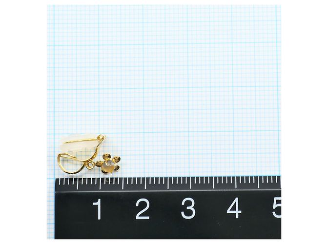 Autre Marque Orecchini a clip in oro giallo 18K con pietra di luna - vista 4