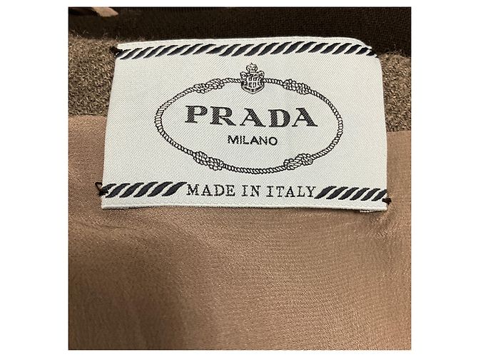 Vestido midi acampanado de lana con cuello Prada Grey / Black - vista 4