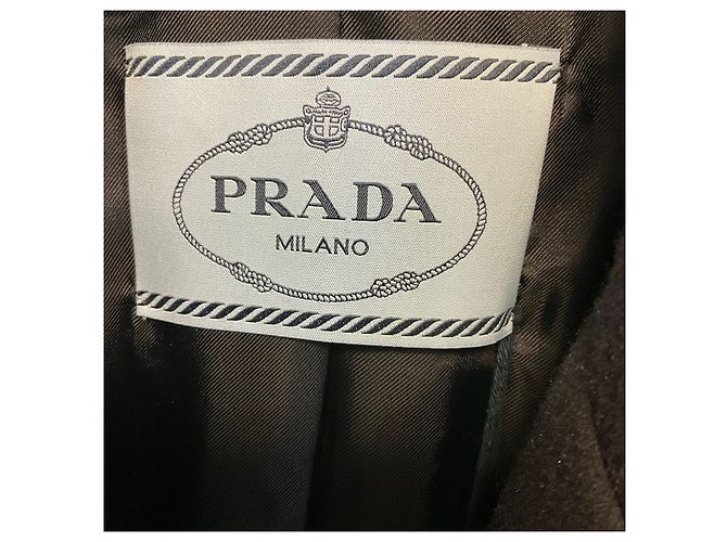 Prada Black Double Stretch Wool Giacca Jacket with Fur Trim - view 4