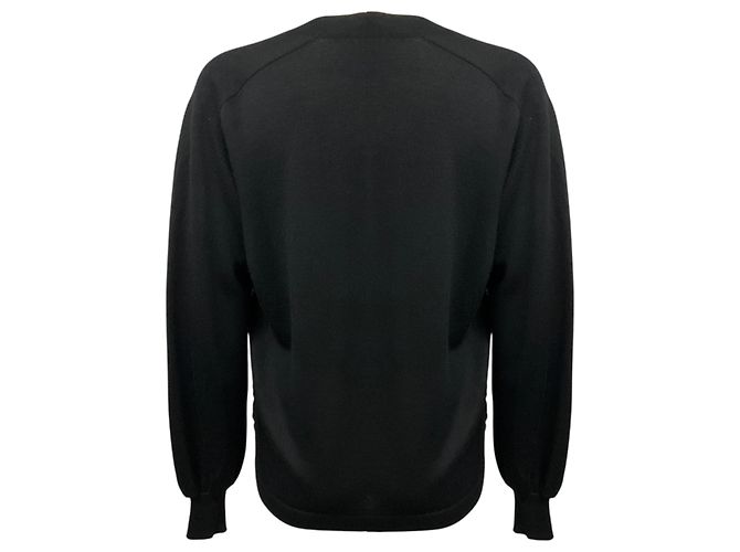 Hermès Hermes Strickcardigan aus Kaschmir und Seide mit mehrfarigem Seidentuch-Print Schwarz / Rosa / Gold - Ansicht 3