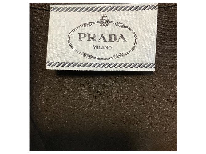Vestido mini Prada de manga comprida em cady de seda e malha de lã preta Preto - vista 4