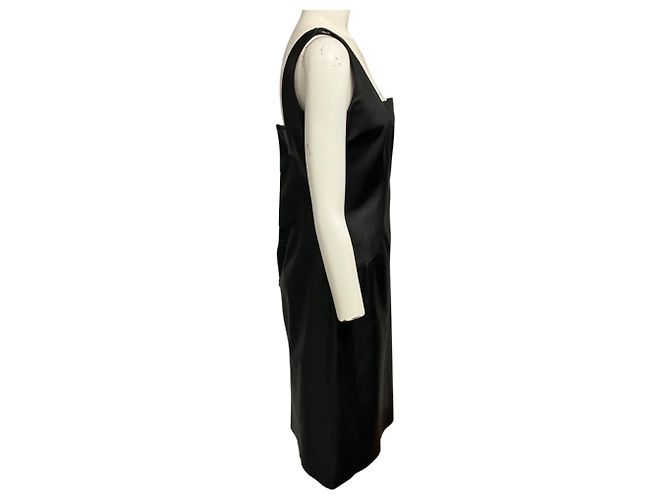 Loewe Vintage ärmelloses Leder-Midikleid in Schwarz - Ansicht 2