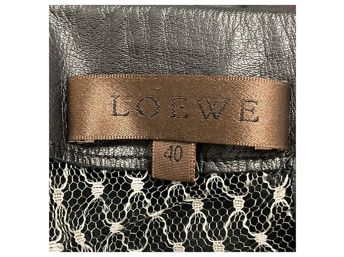 Loewe Vintage ärmelloses Leder-Midikleid in Schwarz - Ansicht 4
