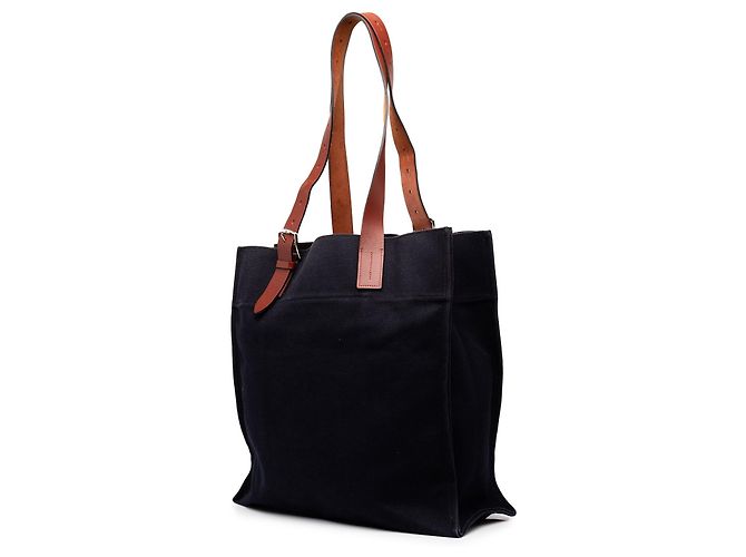 Shopping Bag Hermès Toile Etriviere Blu - vista 2