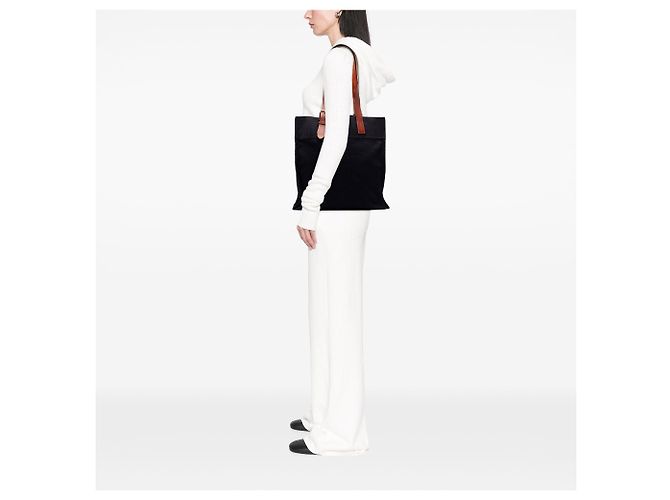 Shopping Bag Hermès Toile Etriviere Blu - vista 6