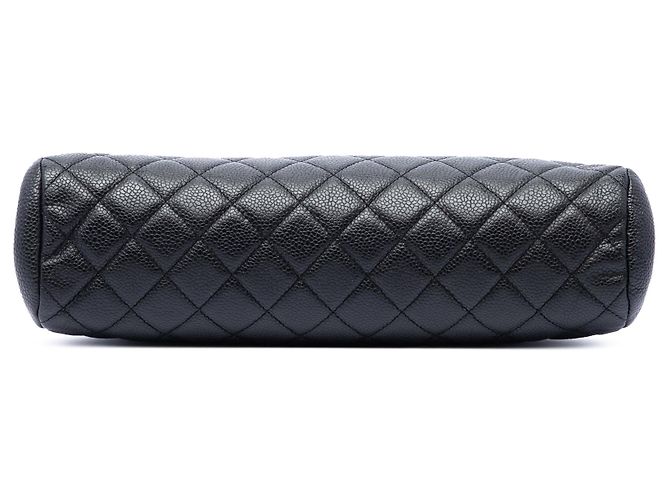 Clutch Chanel Timeless Kisslock in pelle caviar matelassé nera Nero - vista 3