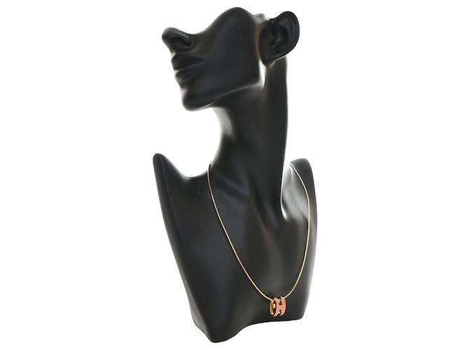 Collana con pendente Mini Pop H in smalto placcato oro Gold Hermès D'oro - vista 7