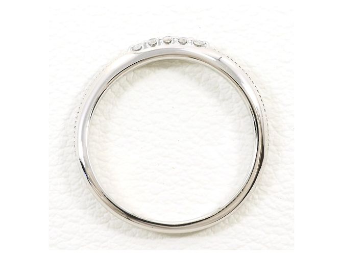 Autre Marque Platin 900 Ehering mit Diamant - Ansicht 2