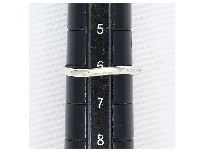 Autre Marque Platin 900 Ehering mit Diamant - Ansicht 7