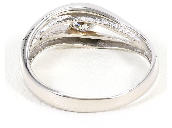 Autre Marque PT900 Platin-Ehering mit Diamant - Ansicht 3