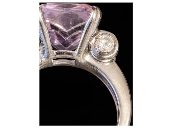 Bague Mauboussin en or blanc avec améthyste et diamants - vue 4