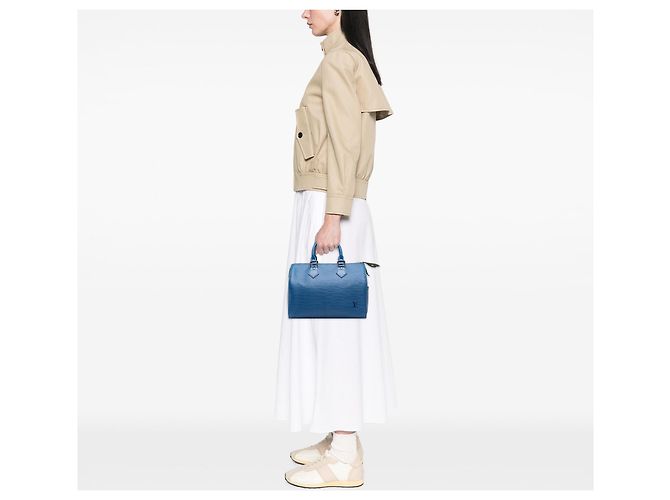 Bolsa Boston Louis Vuitton Epi Speedy 25 Azul - vista 6