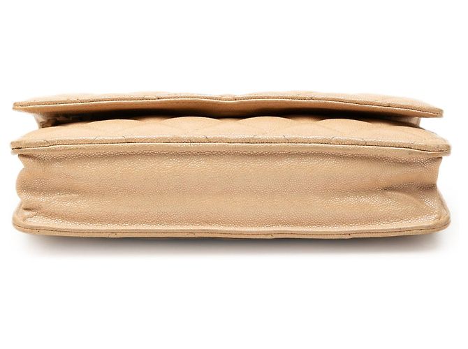 Borsa a tracolla Chanel CC Quilted Caviar Wallet on Chain Beige - vista 3