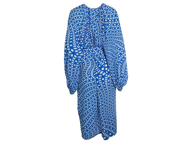 Autre Marque Phaeonia, blau-weißes Grafik-Kleid - Ansicht 2