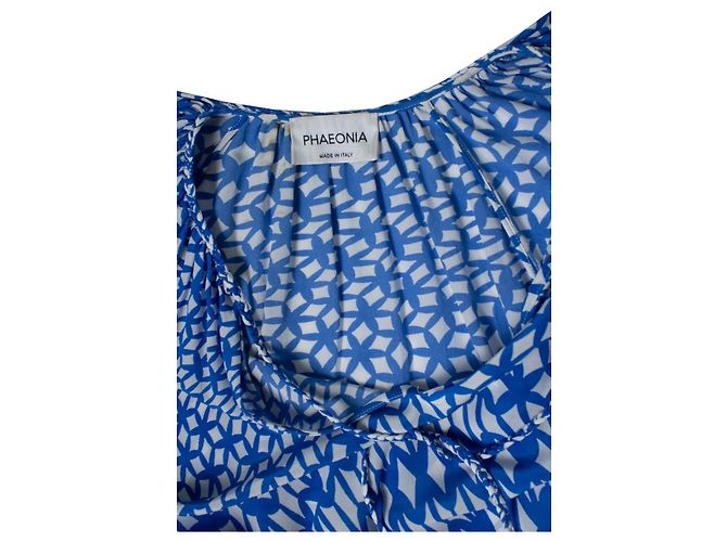 Autre Marque Phaeonia, blau-weißes Grafik-Kleid - Ansicht 6