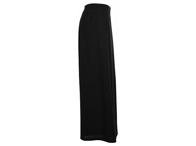 Yohji Yamamoto, schwarzer Maxirock aus Wolle - Ansicht 4