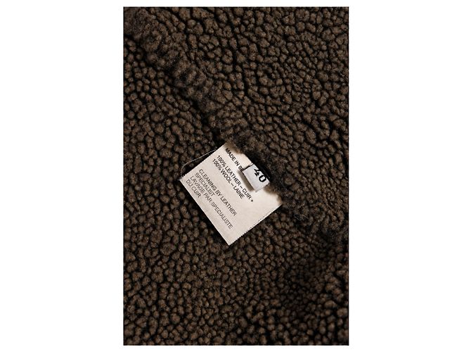 Ann Demeulemeester, casaco maxi de pele de carneiro castanho Marrom - vista 8