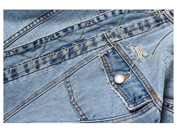 Dolce & Gabbana, jaqueta de denim distressed com strass - vista 10
