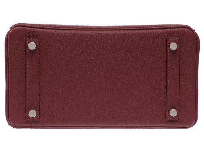 Hermès HERMES Birkin 25 Tasche aus rotem Leder - 104007 - Ansicht 11