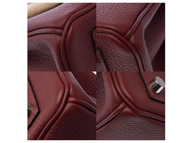 Hermès HERMES Birkin 25 Tasche aus rotem Leder - 104007 - Ansicht 12