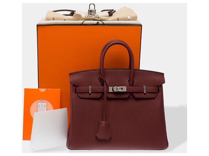 Hermès HERMES Birkin 25 Tasche aus rotem Leder - 104007 - Ansicht 2