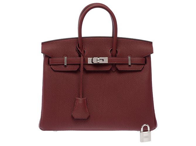 Hermès HERMES Birkin 25 Tasche aus rotem Leder - 104007 - Ansicht 3