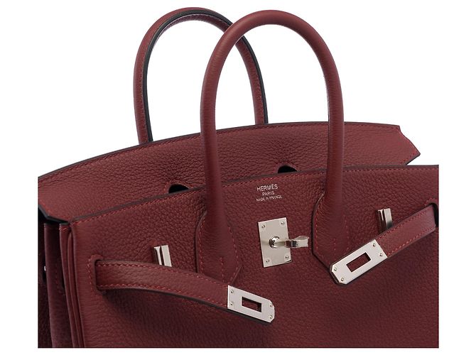 Hermès HERMES Birkin 25 Tasche aus rotem Leder - 104007 - Ansicht 7
