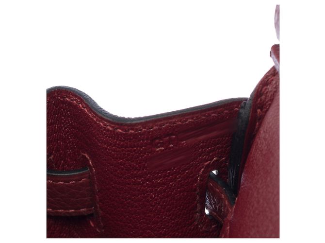 Hermès HERMES Birkin 25 Tasche aus rotem Leder - 104007 - Ansicht 8
