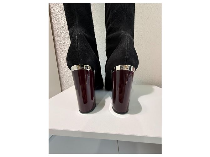 Christian Dior Overknee-Stiefel Schwarz Wildleder Gr. 37 - Ansicht 10