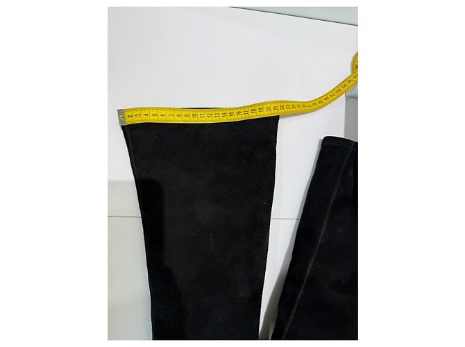 Christian Dior Overknee-Stiefel Schwarz Wildleder Gr. 37 - Ansicht 14