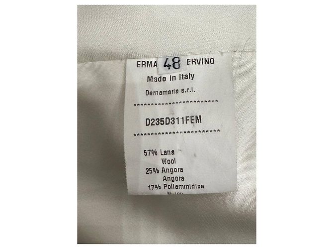 Manteau Ermanno Scervino en laine, mohair et soie blanc Taille IT 48 d'occasion - vue 6