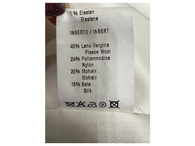 Manteau Ermanno Scervino en laine, mohair et soie blanc Taille IT 48 d'occasion - vue 7