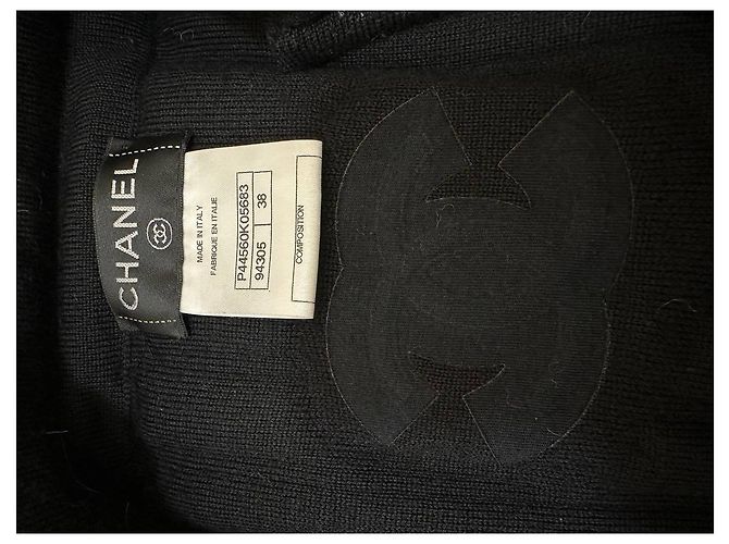 Chanel Strickweste aus schwarzer Wolle - FR 38 gebraucht - Ansicht 4