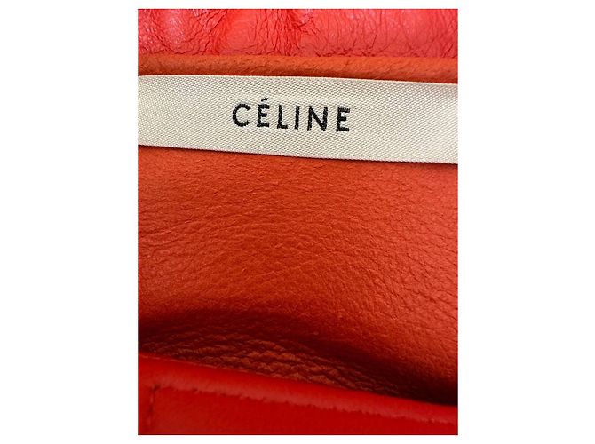 Céline Celine Color Block Lederjacke mit Kapuze in Rot & Navy Sz.38 gebraucht - Ansicht 3