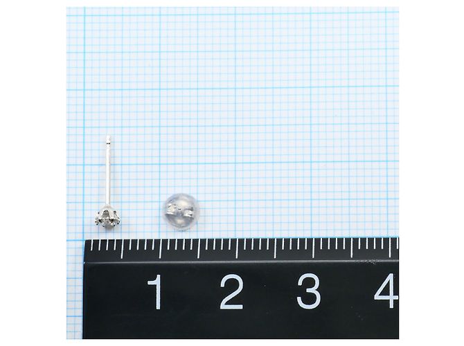 Autre Marque Pendientes de botón de platino y diamantes - vista 3
