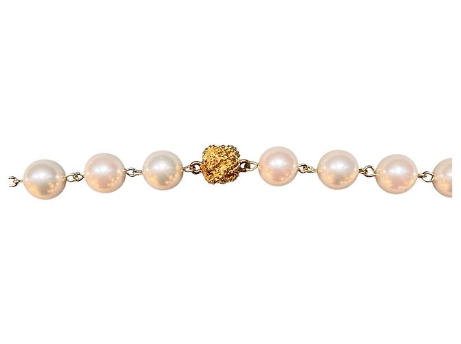 Chanel CC vergoldete Halskette mit Kunstperlen - Ansicht 4