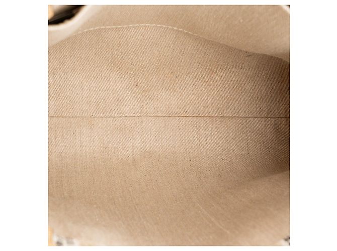 CHLOÉ - Sac Cabas Woody Chloé em lona e couro bege e preto - vista 7