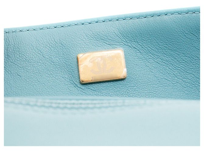 CHANEL - Borsa a tracolla Classique/Timeless Top Handle Chanel in pelle liscia blu - vista 8