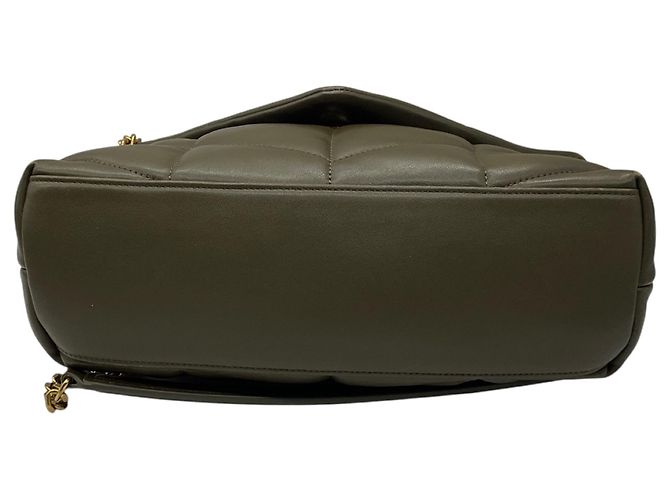 Autre Marque Borsa a tracolla Saint Laurent Small Loulou Puffer Monogram in nappa matelassé verde oliva - vista 4