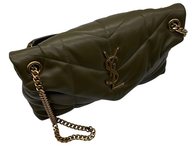 Autre Marque Borsa a tracolla Saint Laurent Small Loulou Puffer Monogram in nappa matelassé verde oliva - vista 5
