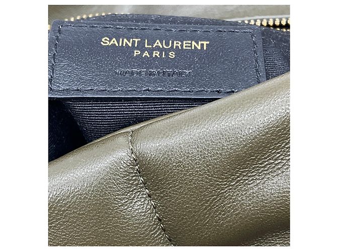Autre Marque Borsa a tracolla Saint Laurent Small Loulou Puffer Monogram in nappa matelassé verde oliva - vista 7