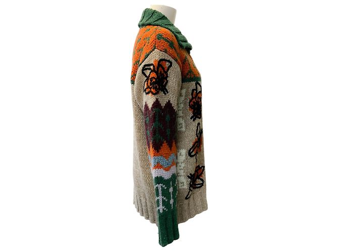 Autre Marque La DoubleJ Camel Multi Wool Embroidered Chalet Cardigan - Ansicht 2