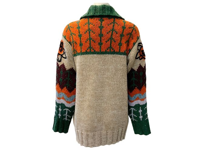 Autre Marque La DoubleJ Camel Multi Wool Embroidered Chalet Cardigan - Ansicht 3