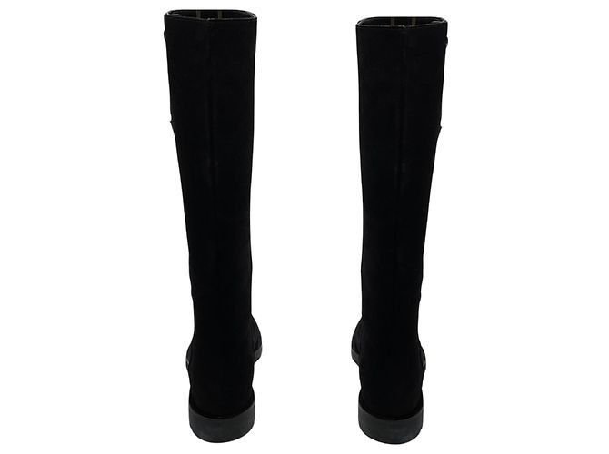 Roger Vivier Black Suede Leather Tall Riding Boots - view 5