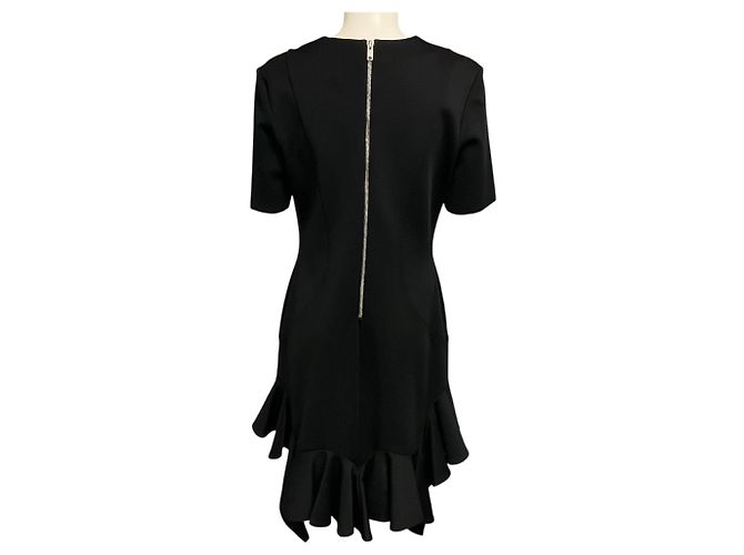 Vestido midi acampanado con volantes y manga corta Givenchy negro - vista 3