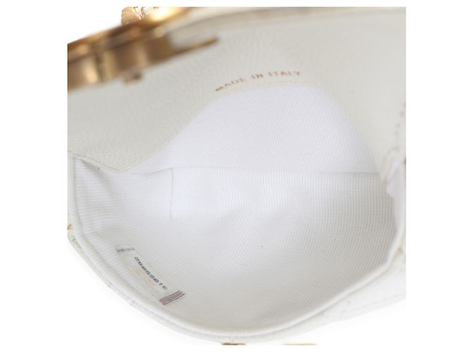 Gabrielle Borsa cintura a catena Chanel Melody in pelle caviar matelassé bianca - vista 6