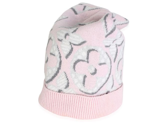 Louis Vuitton Pink Multicolor Wool Monogram Giant Pop Beanie - view 2