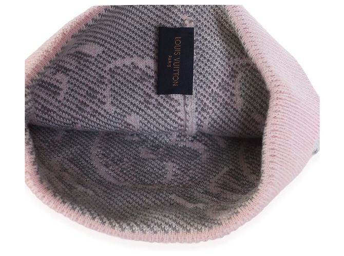 Louis Vuitton Pink Multicolor Wool Monogram Giant Pop Beanie - view 5