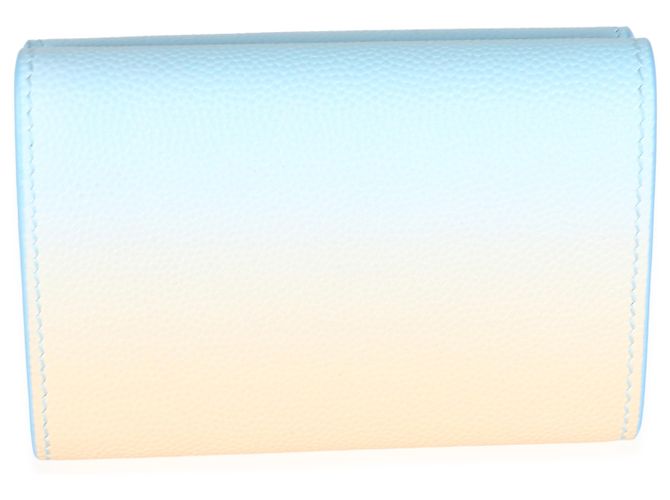 Autre Marque Portafoglio Tri-Fold Saint Laurent Blue Yellow Grain De Poudre Ombre - vista 2